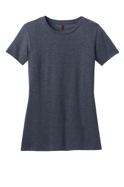 District Women's Perfect Blend CVC Tee DM108L Heathered Navy