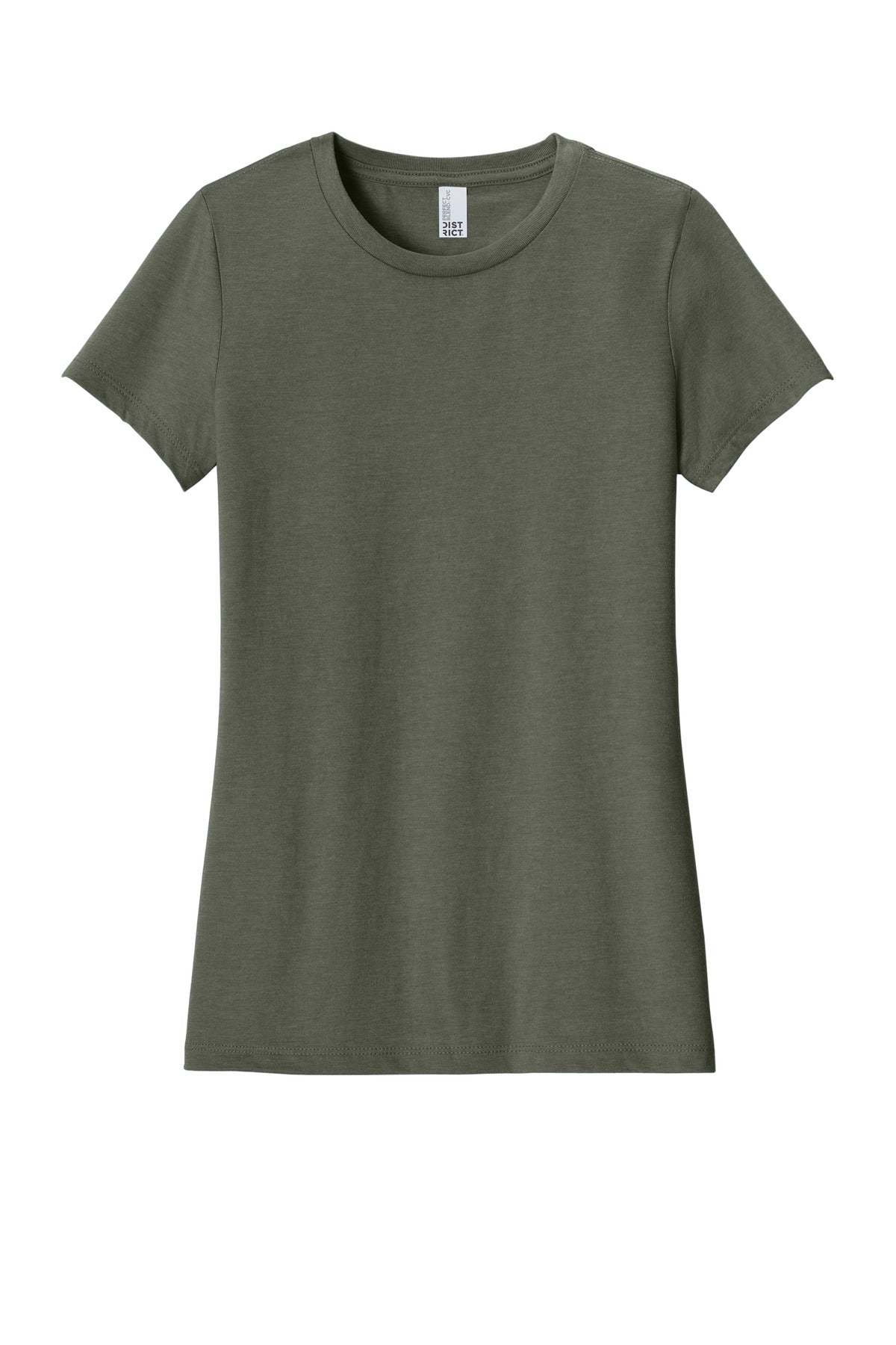 District Women's Perfect Blend CVC Tee DM108L Heathered Olive