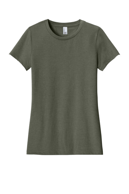 District Women's Perfect Blend CVC Tee DM108L Heathered Olive