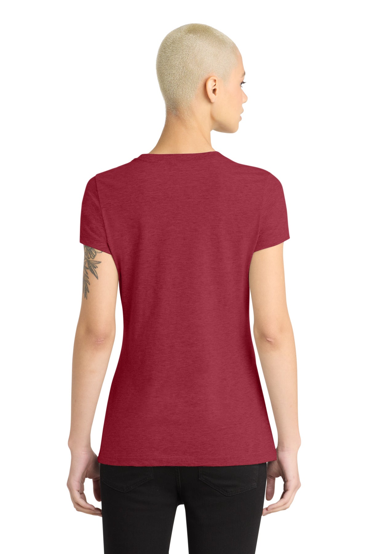 District Women's Perfect Blend CVC Tee DM108L Heathered Red