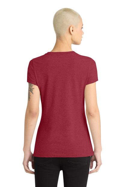District Women's Perfect Blend CVC Tee DM108L Heathered Red