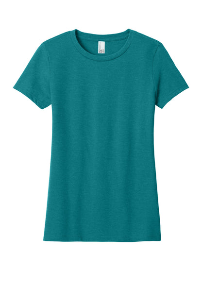 District Women's Perfect Blend CVC Tee DM108L Heathered Teal