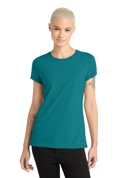 District Women's Perfect Blend CVC Tee DM108L Heathered Teal
