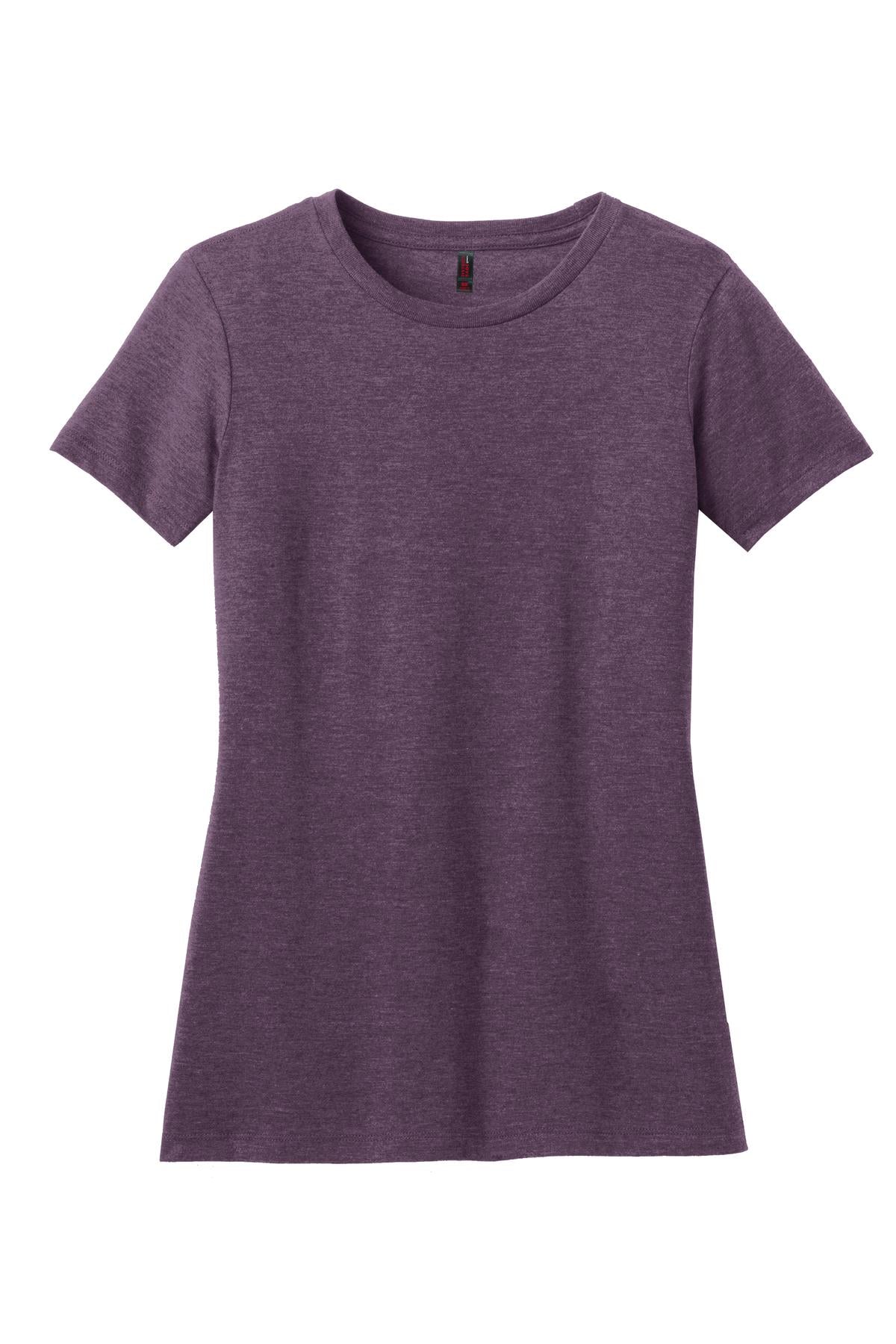 District Women's Perfect Blend CVC Tee DM108L Heathered Eggplant