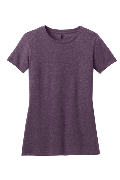 District Women's Perfect Blend CVC Tee DM108L Heathered Eggplant