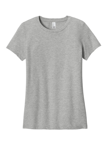 District Women's Perfect Blend CVC Tee DM108L Light Heather Grey