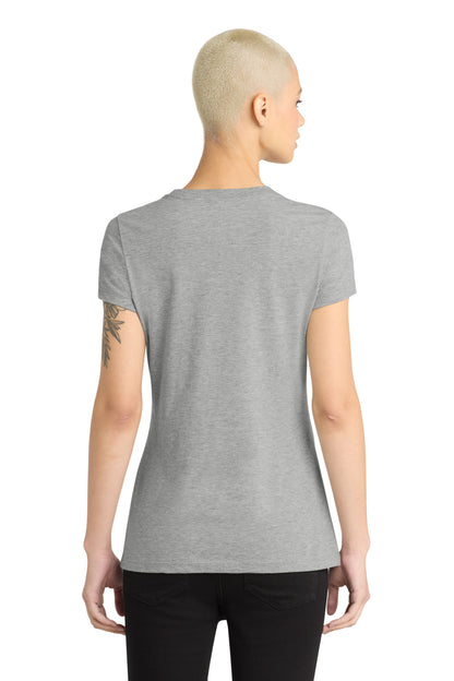 District Women's Perfect Blend CVC Tee DM108L Light Heather Grey