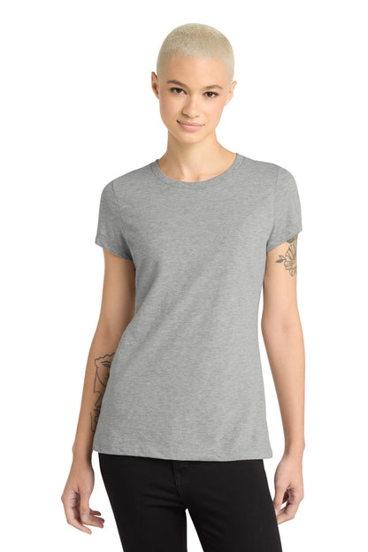 District Women's Perfect Blend CVC Tee DM108L Light Heather Grey