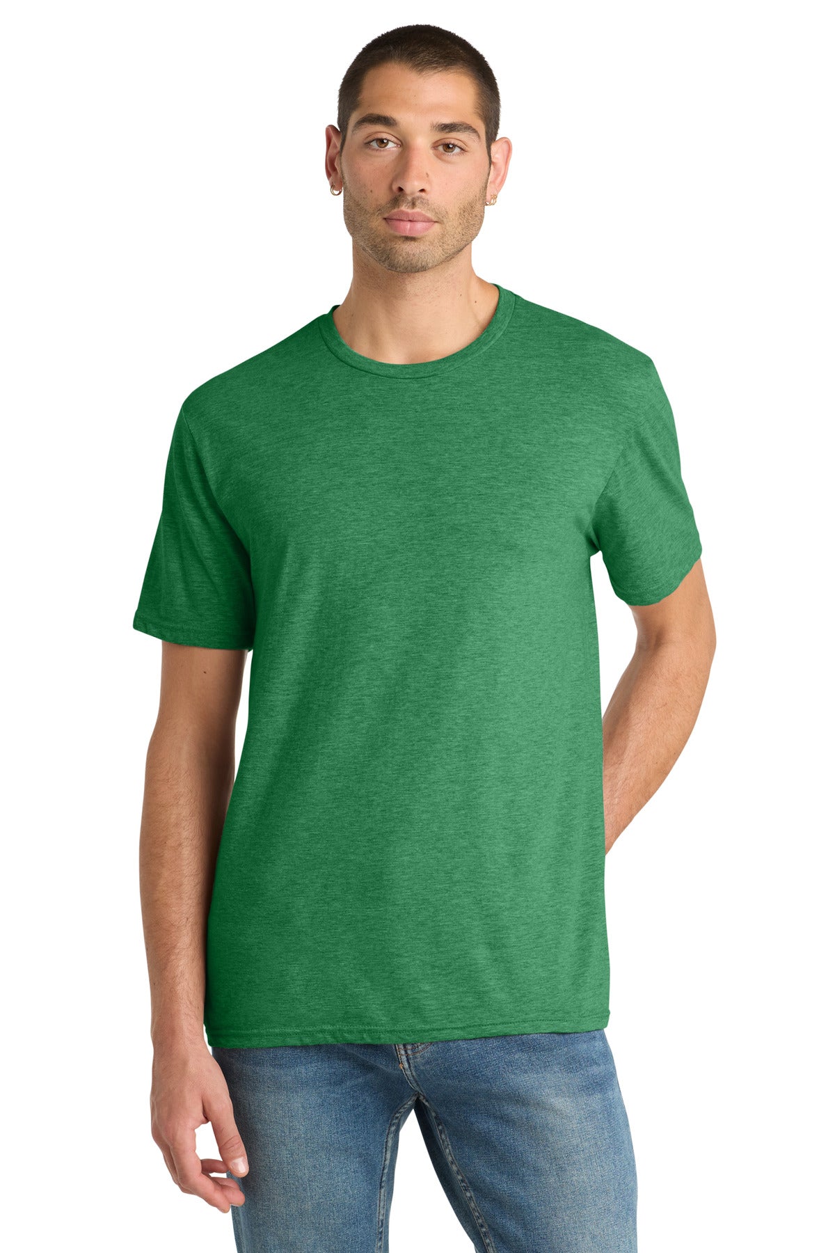 District Perfect Blend CVC Tee DM108 Heathered Kelly Green
