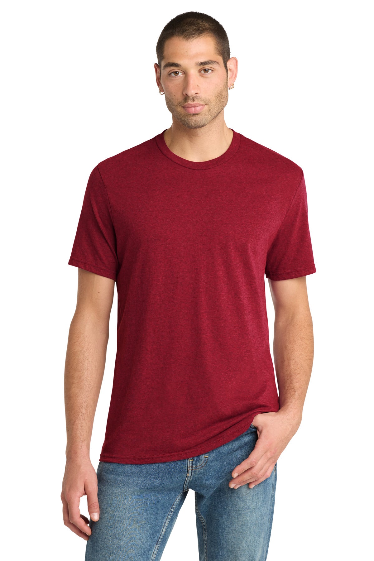 District Perfect Blend CVC Tee DM108 Red Fleck