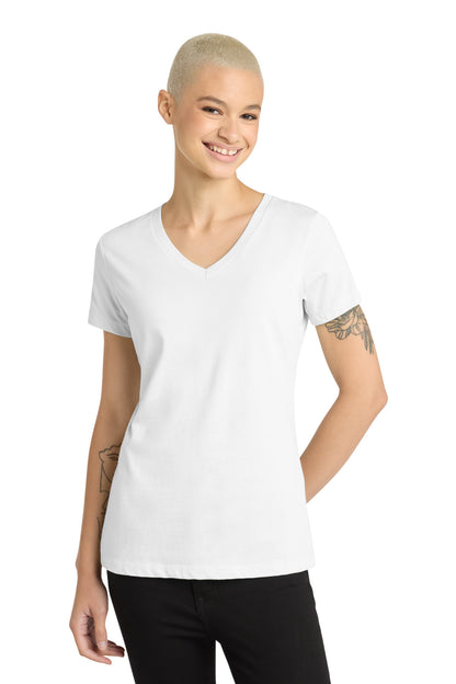 District - Women's Perfect Weight V-Neck Tee DM1170L Bright White
