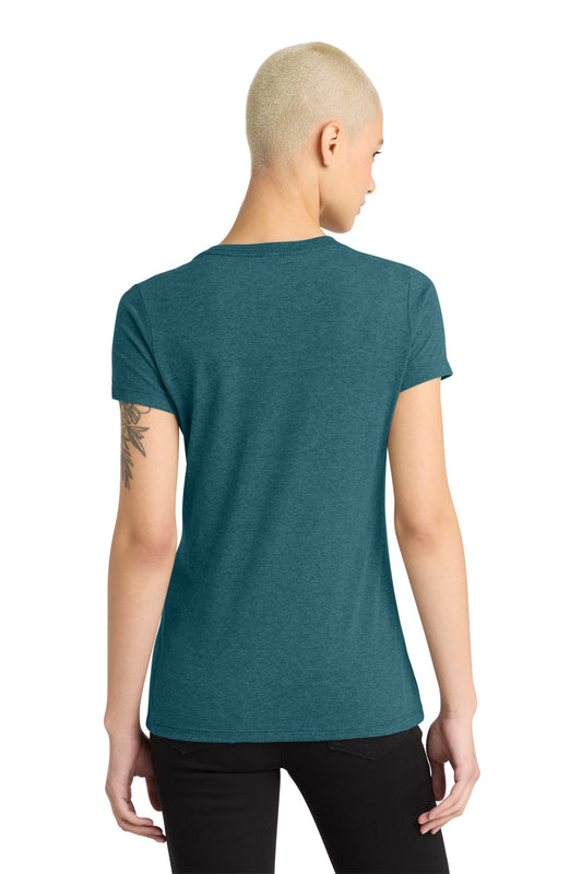 District - Women's Perfect Weight V-Neck Tee DM1170L Caribbean Blue Heather
