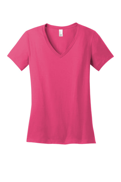 District - Women's Perfect Weight V-Neck Tee DM1170L Dark Fuchsia