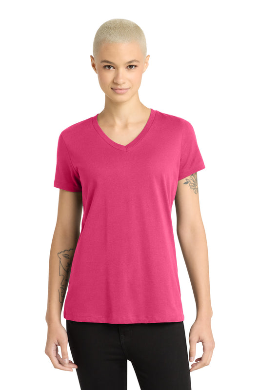District - Women's Perfect Weight V-Neck Tee DM1170L Dark Fuchsia