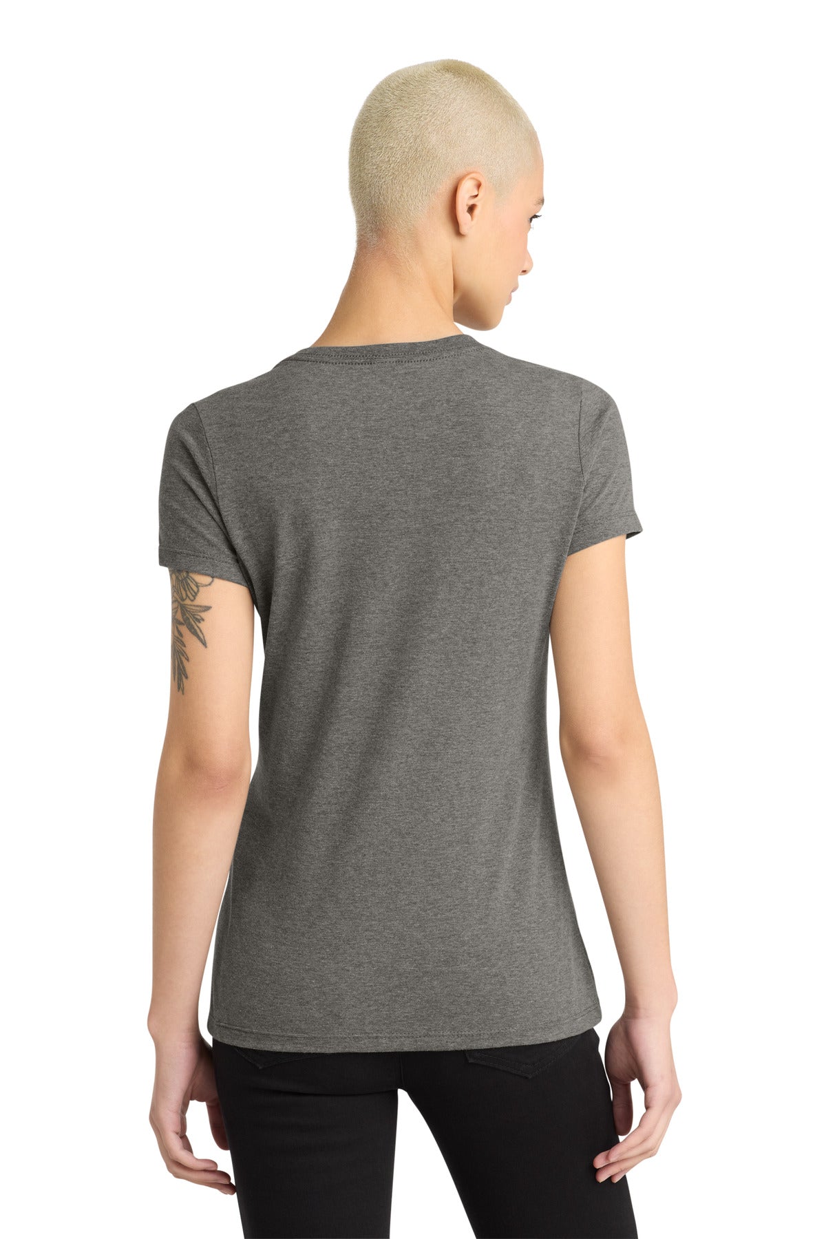 District - Women's Perfect Weight V-Neck Tee DM1170L Heathered Charcoal