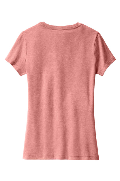 District Women's Perfect Blend CVC V-Neck Tee DM1190L Blush Frost
