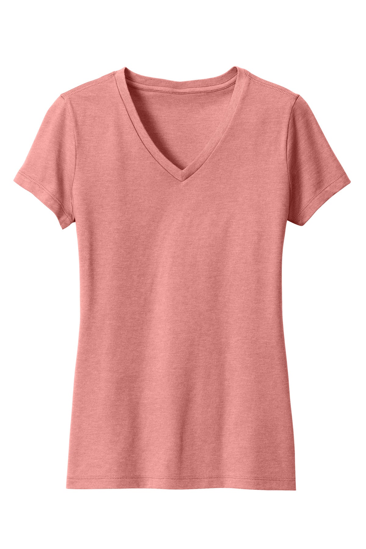 District Women's Perfect Blend CVC V-Neck Tee DM1190L Blush Frost