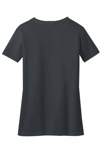 District Women's Perfect Blend CVC V-Neck Tee DM1190L Charcoal