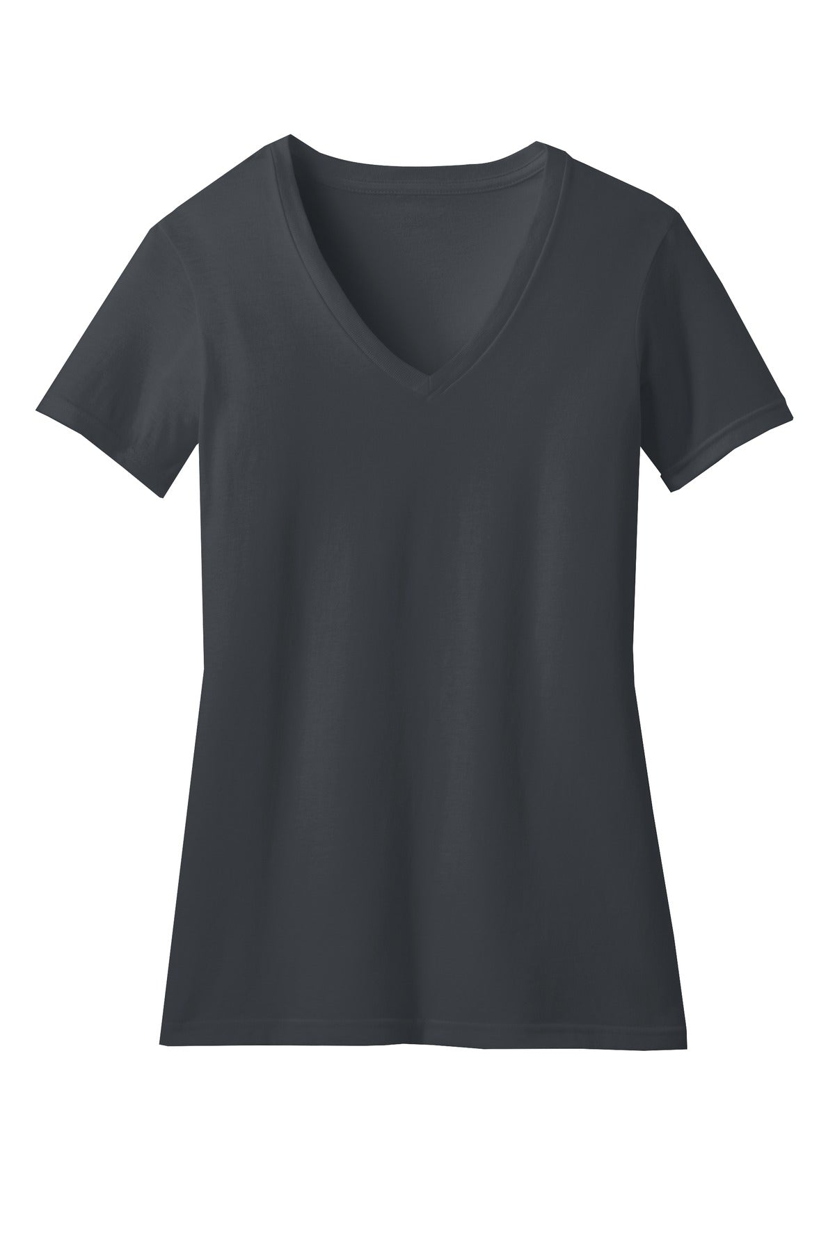 District Women's Perfect Blend CVC V-Neck Tee DM1190L Charcoal