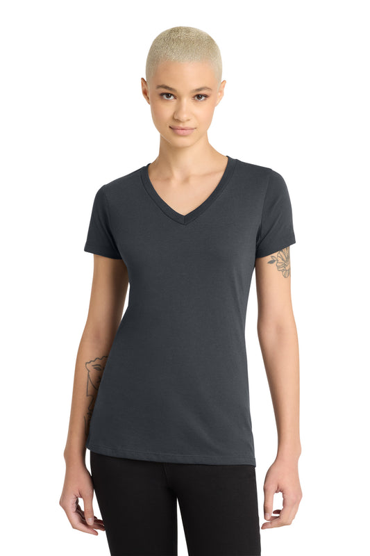 District Women's Perfect Blend CVC V-Neck Tee DM1190L Charcoal
