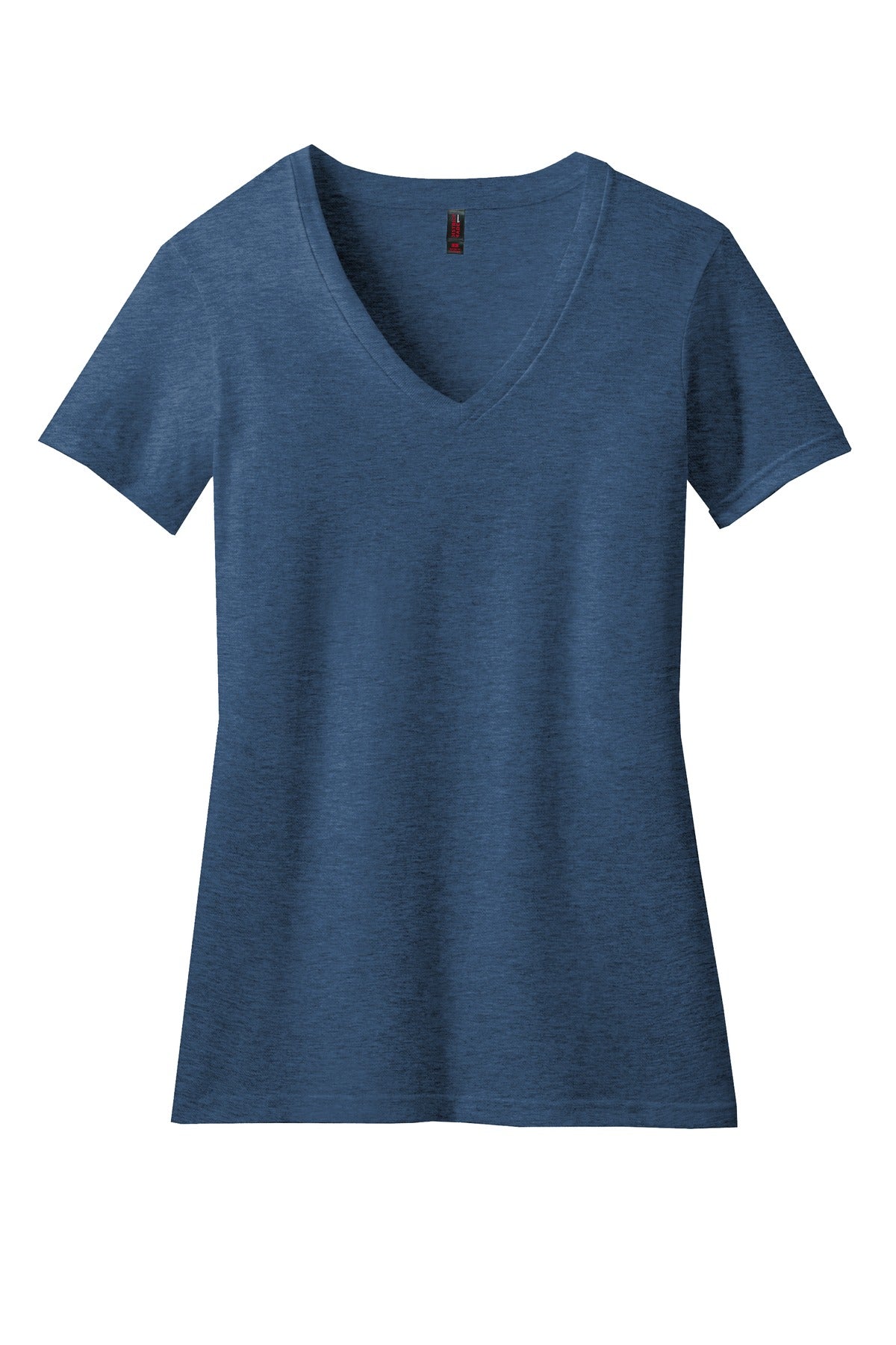 District Women's Perfect Blend CVC V-Neck Tee DM1190L Deep Royal Fleck