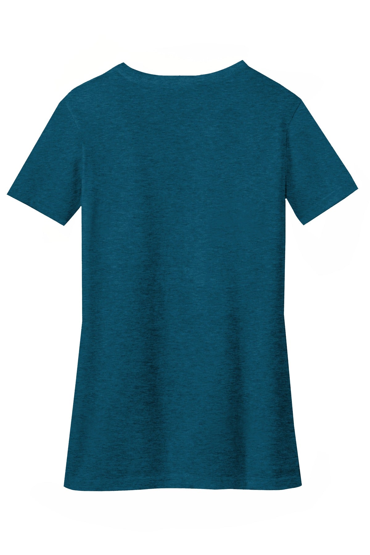 District Women's Perfect Blend CVC V-Neck Tee DM1190L Deep Turquoise Fleck