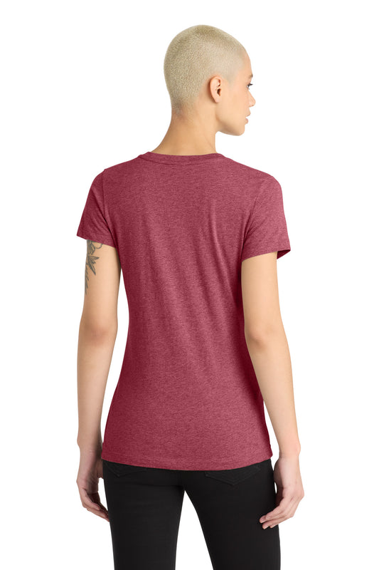 District Women's Perfect Blend CVC V-Neck Tee DM1190L Heathered Red