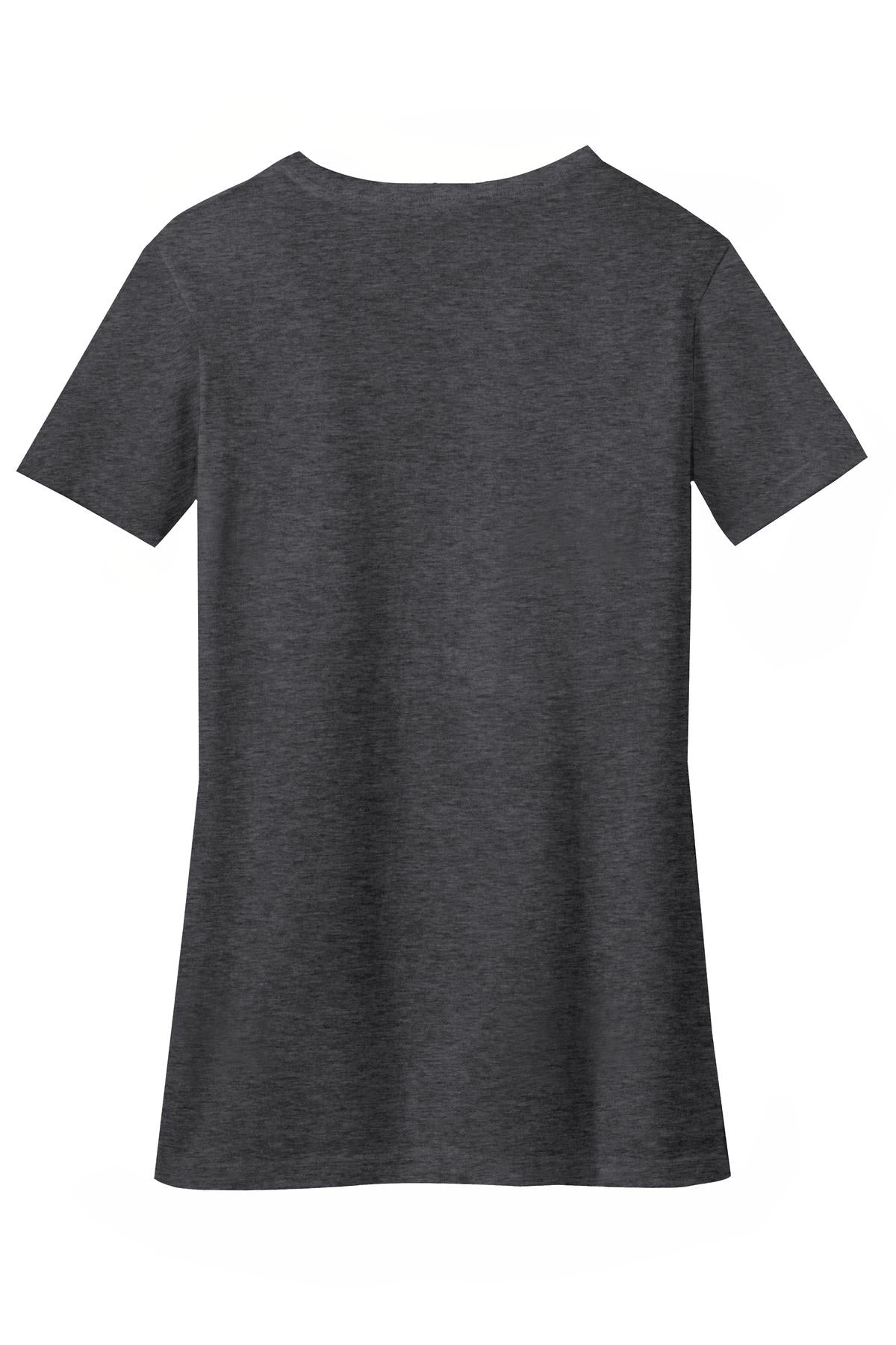District Women's Perfect Blend CVC V-Neck Tee DM1190L Heathered Charcoal