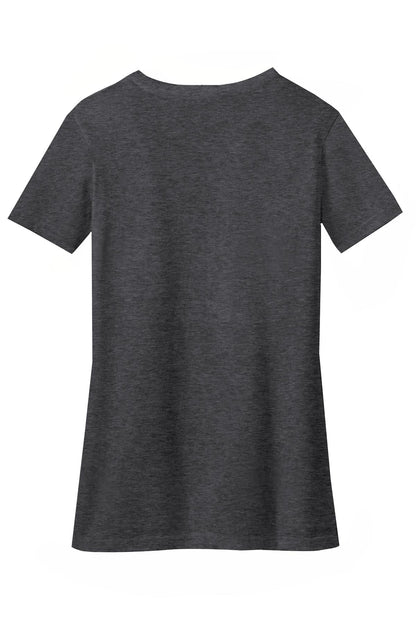 District Women's Perfect Blend CVC V-Neck Tee DM1190L Heathered Charcoal