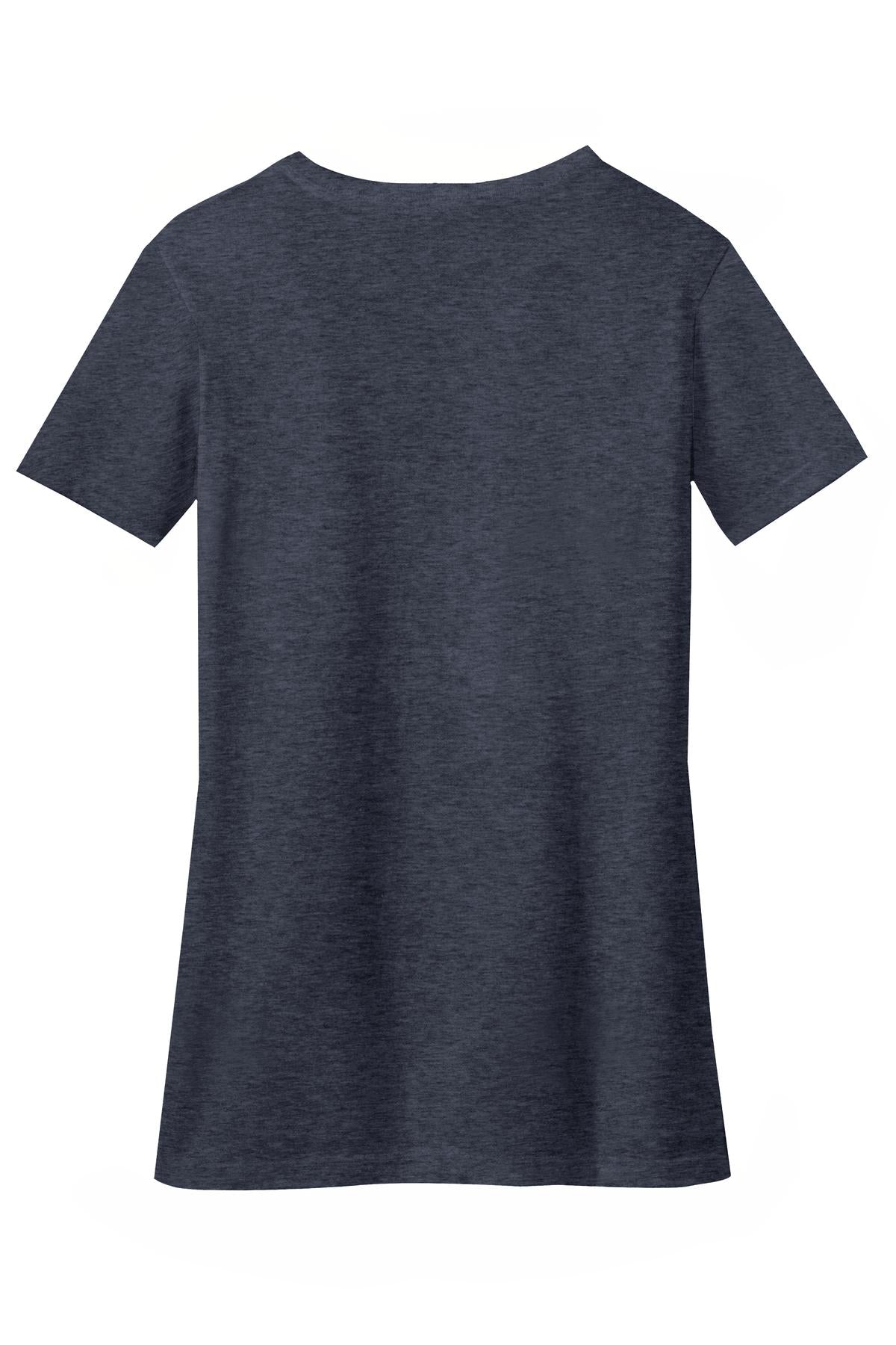 District Women's Perfect Blend CVC V-Neck Tee DM1190L Heathered Navy