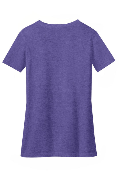 District Women's Perfect Blend CVC V-Neck Tee DM1190L Heathered Purple