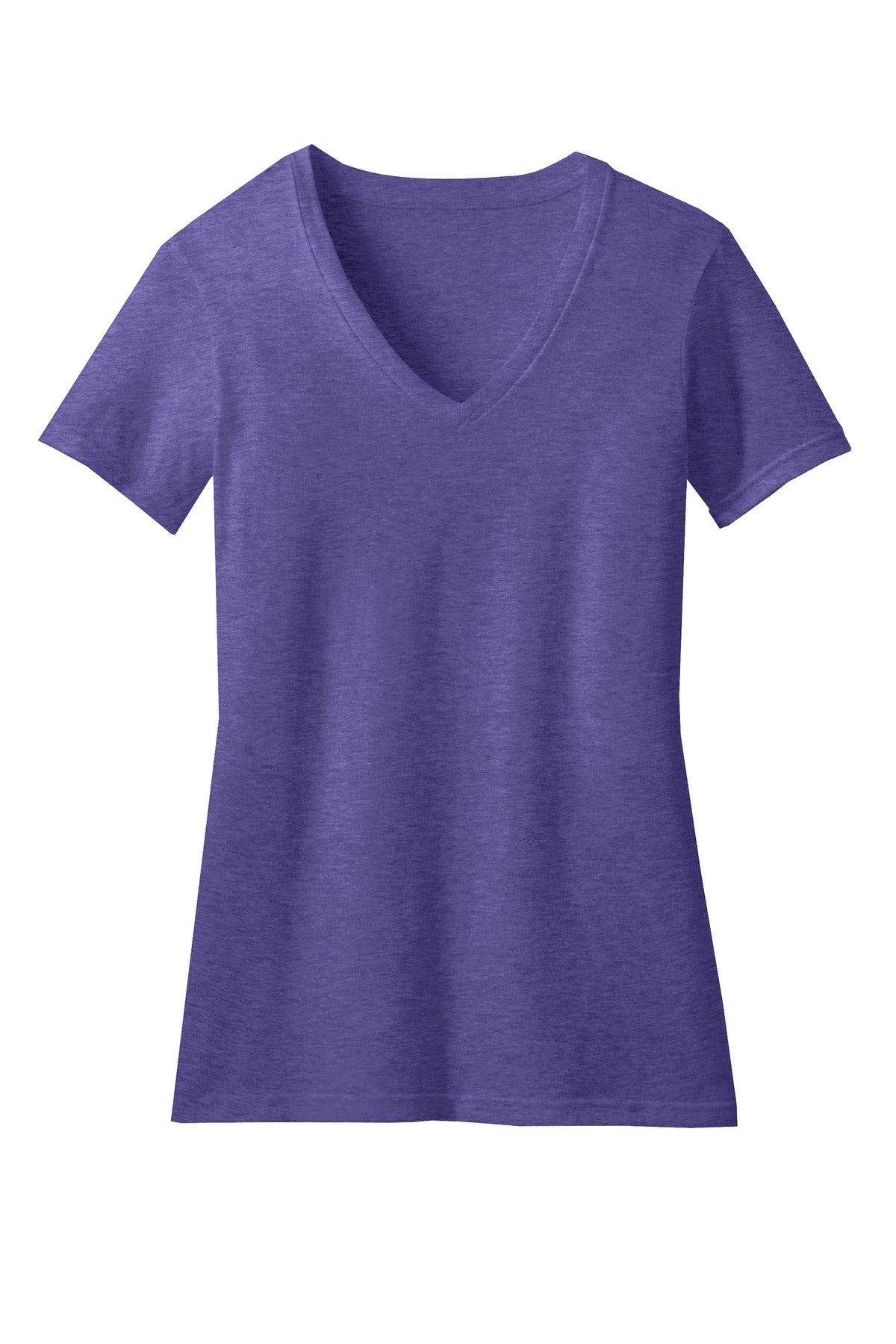 District Women's Perfect Blend CVC V-Neck Tee DM1190L Heathered Purple