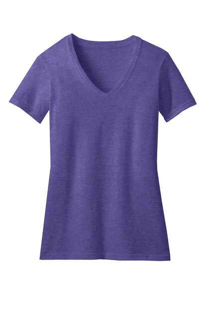 District Women's Perfect Blend CVC V-Neck Tee DM1190L Heathered Purple