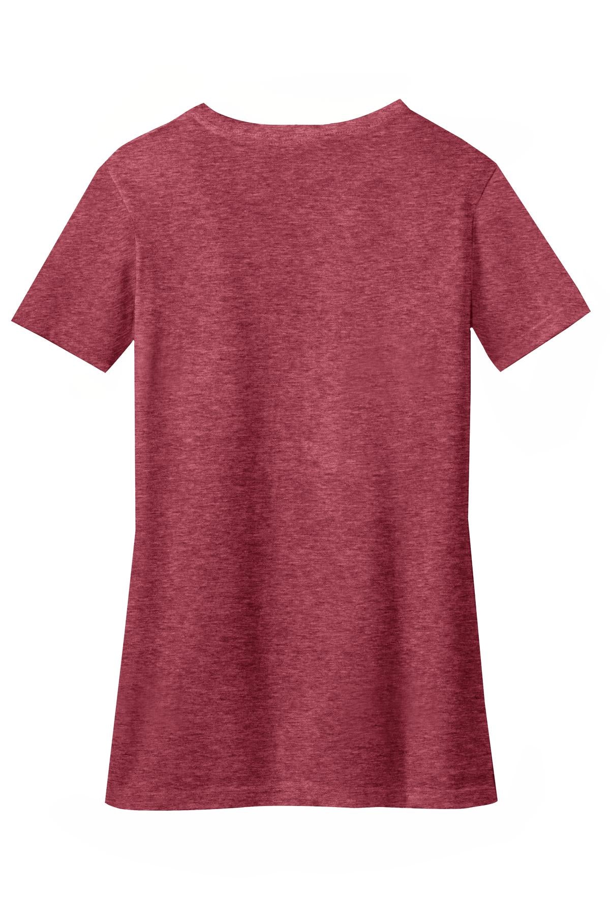 District Women's Perfect Blend CVC V-Neck Tee DM1190L Heathered Red