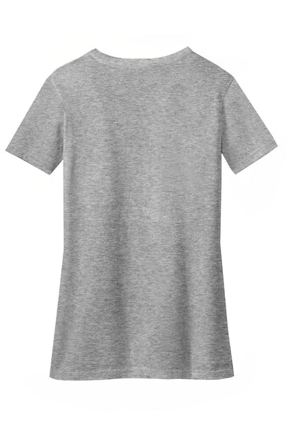 District Women's Perfect Blend CVC V-Neck Tee DM1190L Light Heather Grey