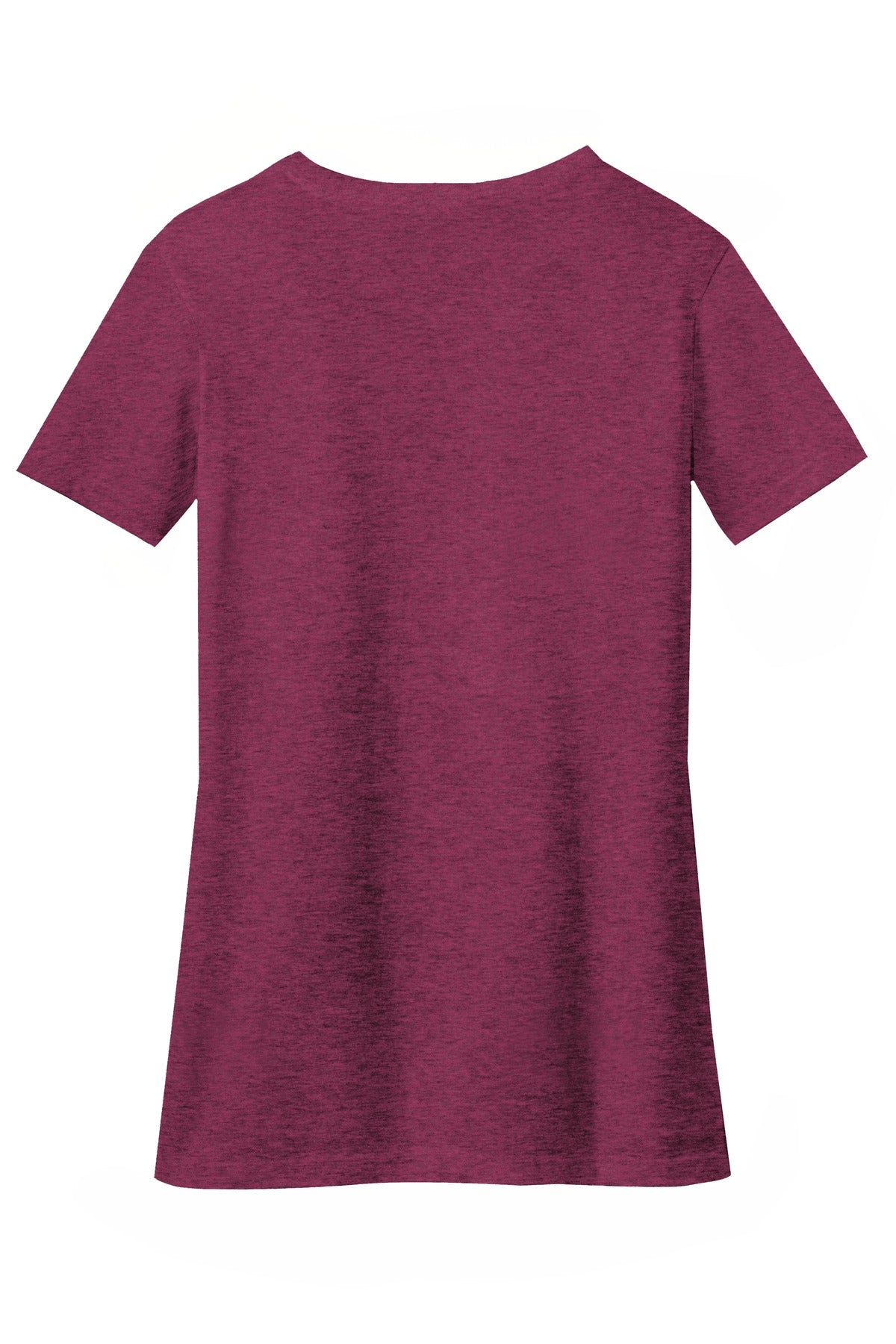 District Women's Perfect Blend CVC V-Neck Tee DM1190L Raspberry Fleck