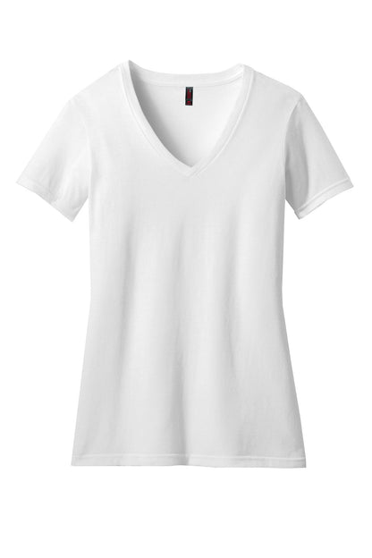 District Women's Perfect Blend CVC V-Neck Tee DM1190L White