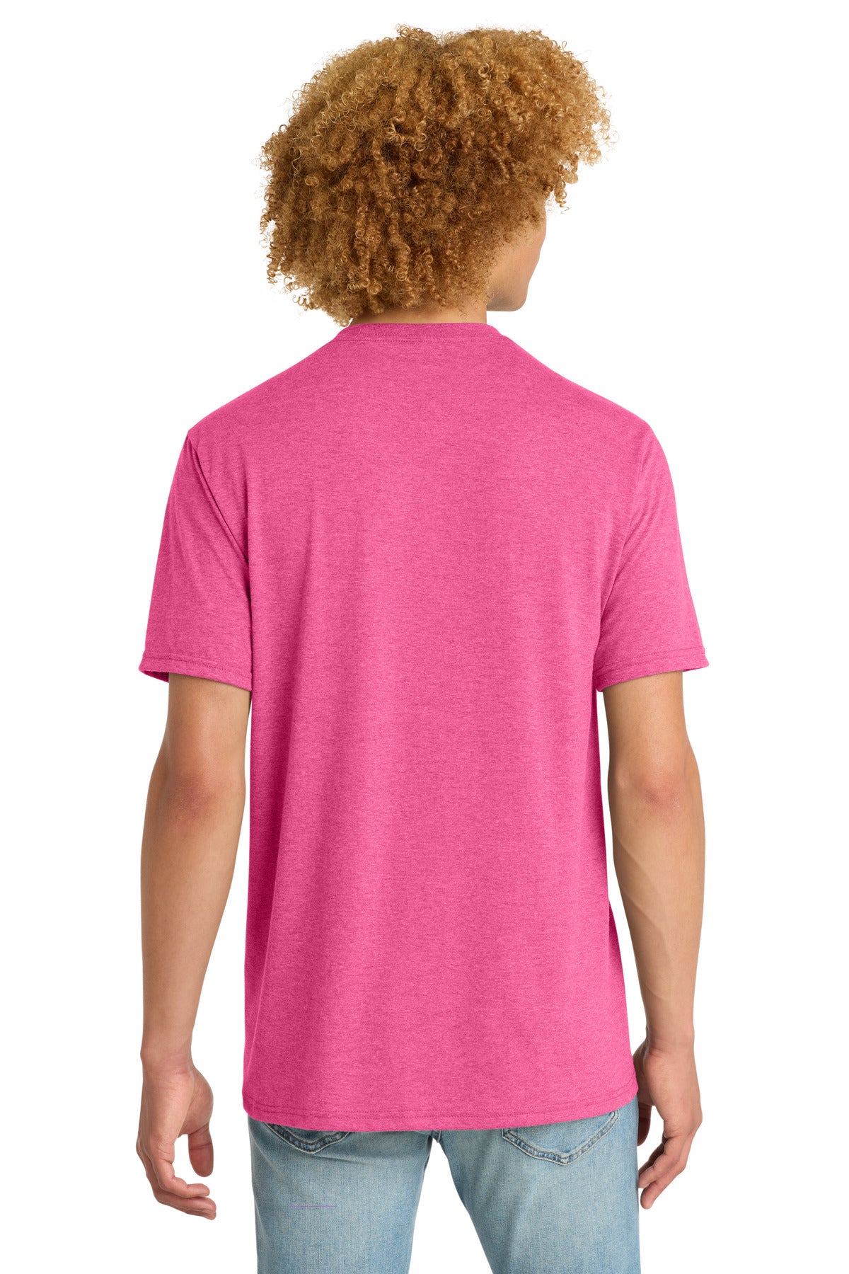 District Perfect Tri DTG Tee DM130DTG Fuchsia Frost