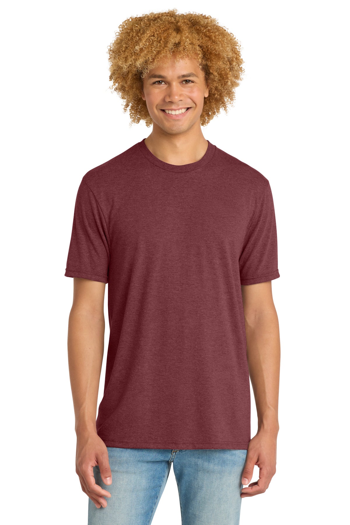 District Perfect Tri DTG Tee DM130DTG Maroon Frost