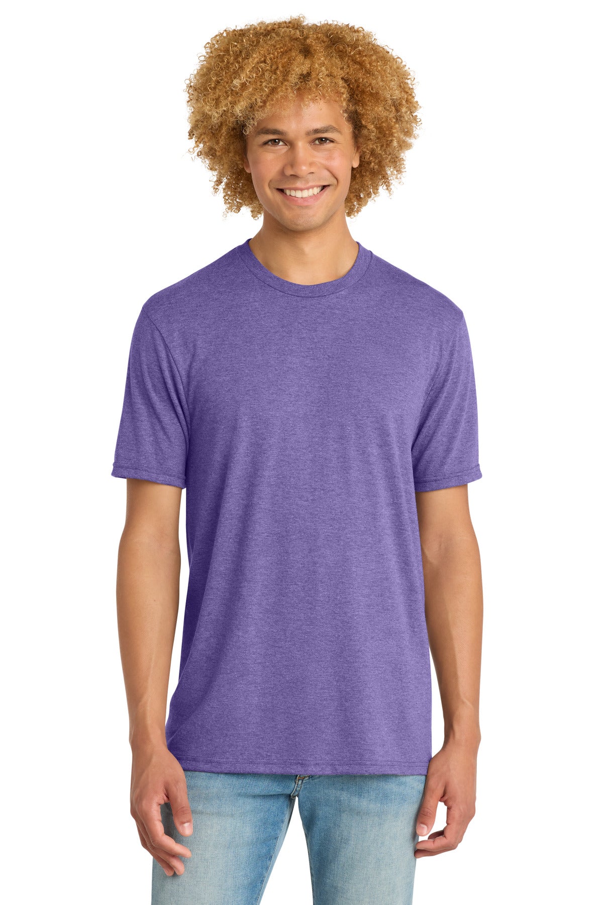 District Perfect Tri DTG Tee DM130DTG Purple Frost