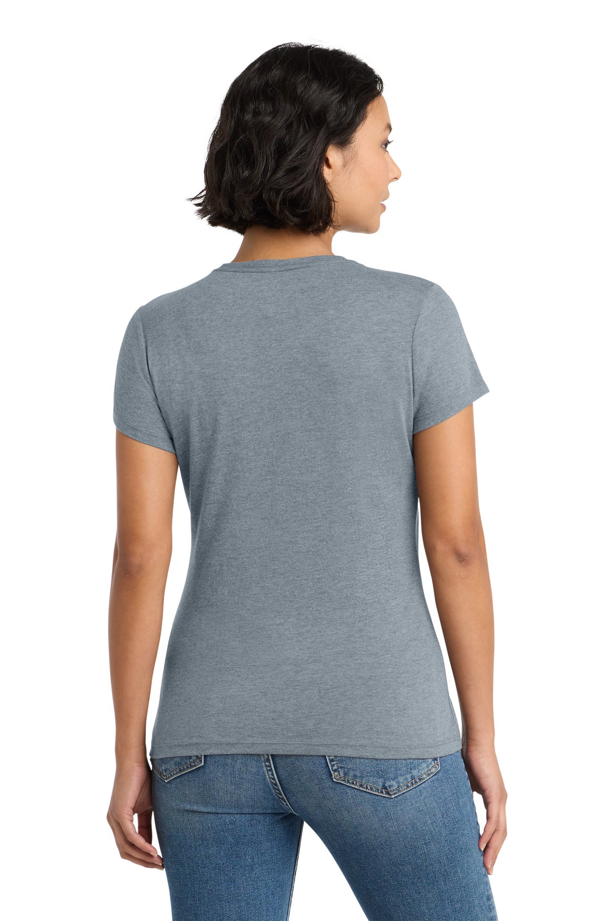 District Women's Perfect Tri Tee DM130L Flint Blue Heather