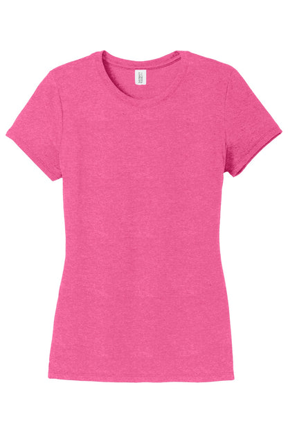 District Women's Perfect Tri Tee DM130L Fuchsia Frost