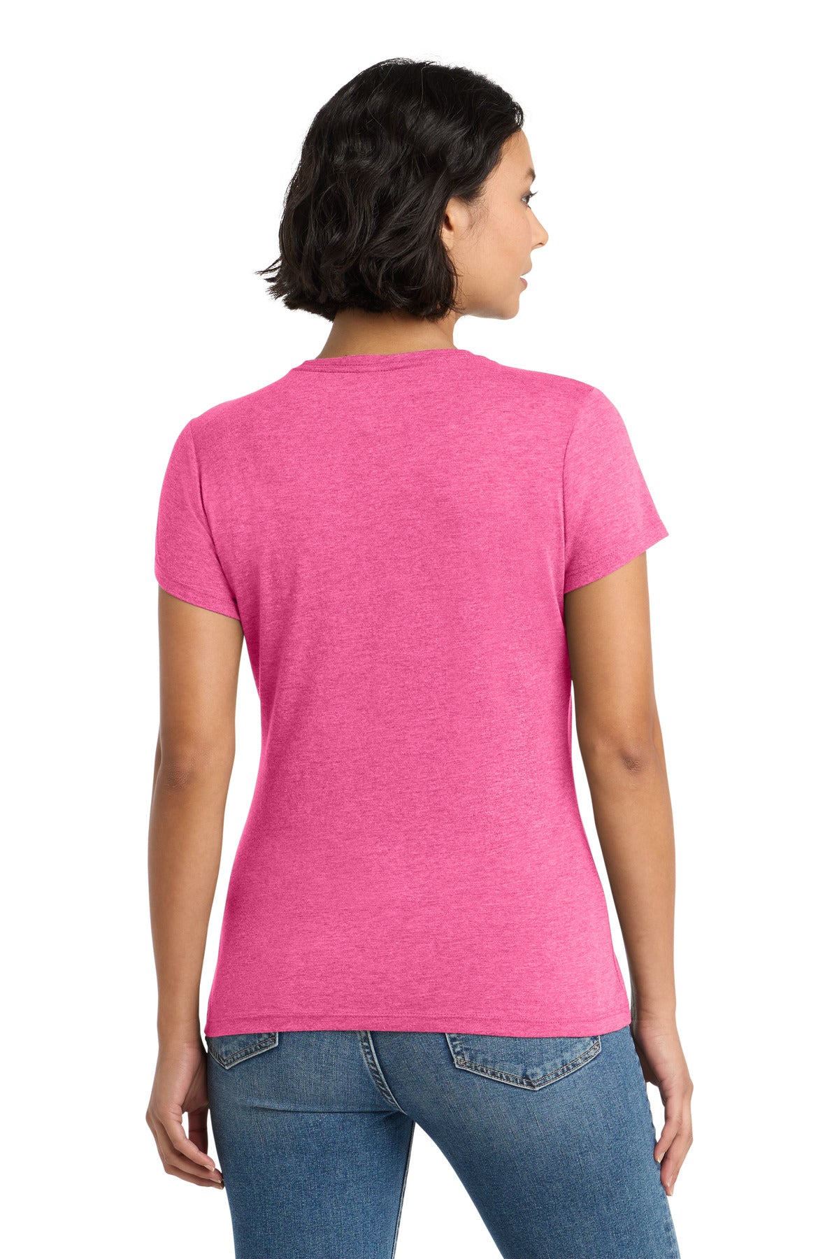 District Women's Perfect Tri Tee DM130L Fuchsia Frost