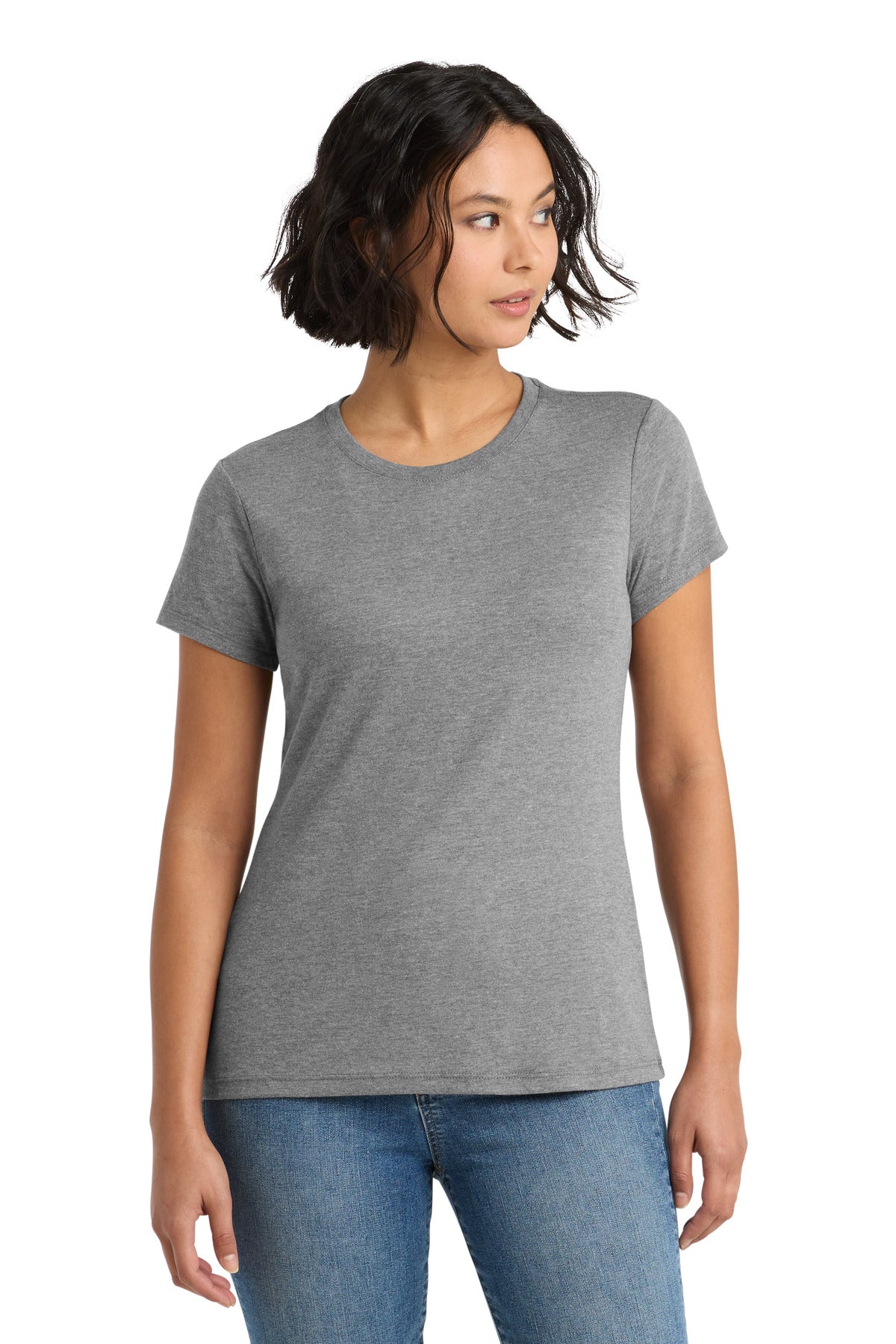 District Women's Perfect Tri Tee DM130L Grey Frost