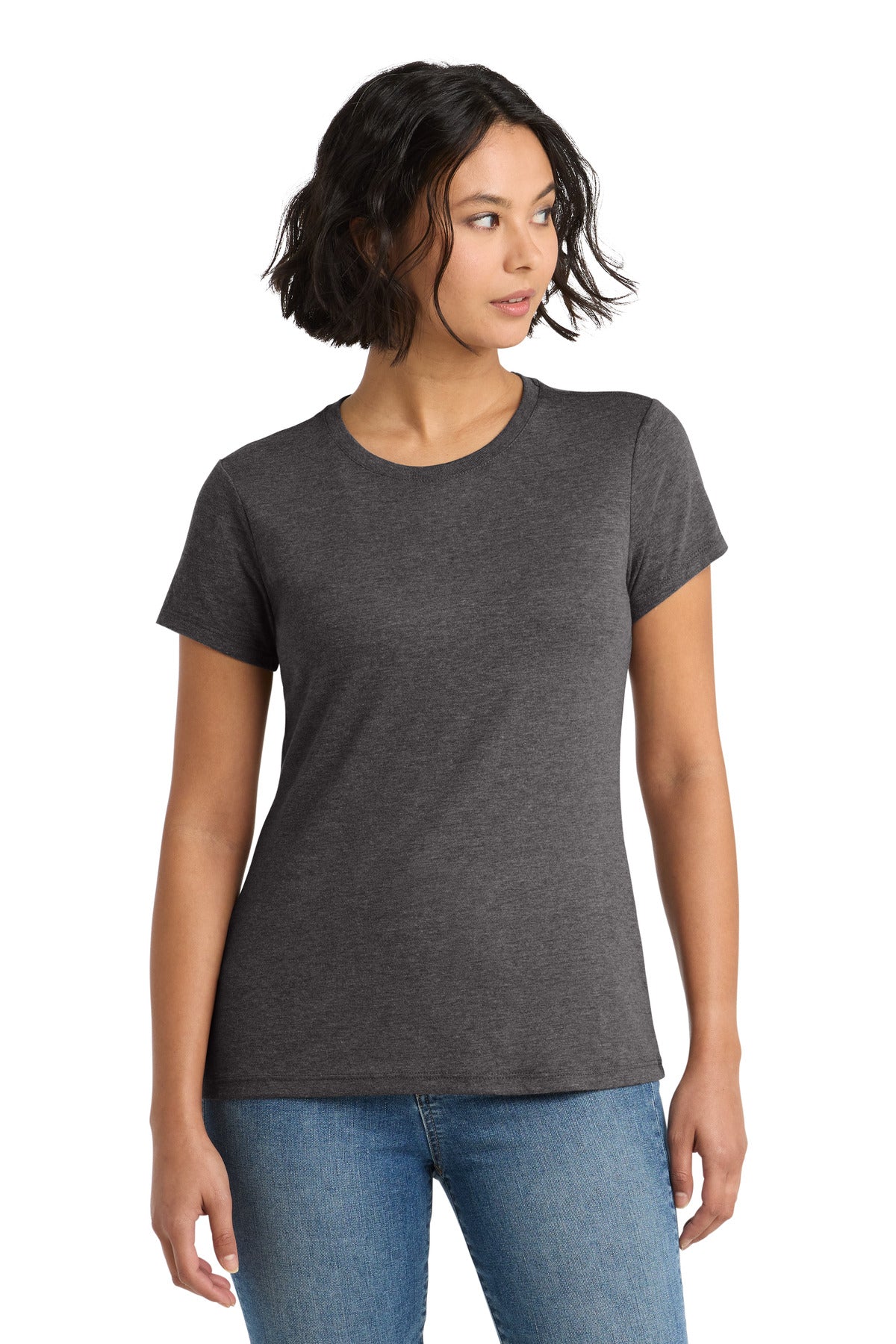 District Women's Perfect Tri Tee DM130L Heathered Charcoal