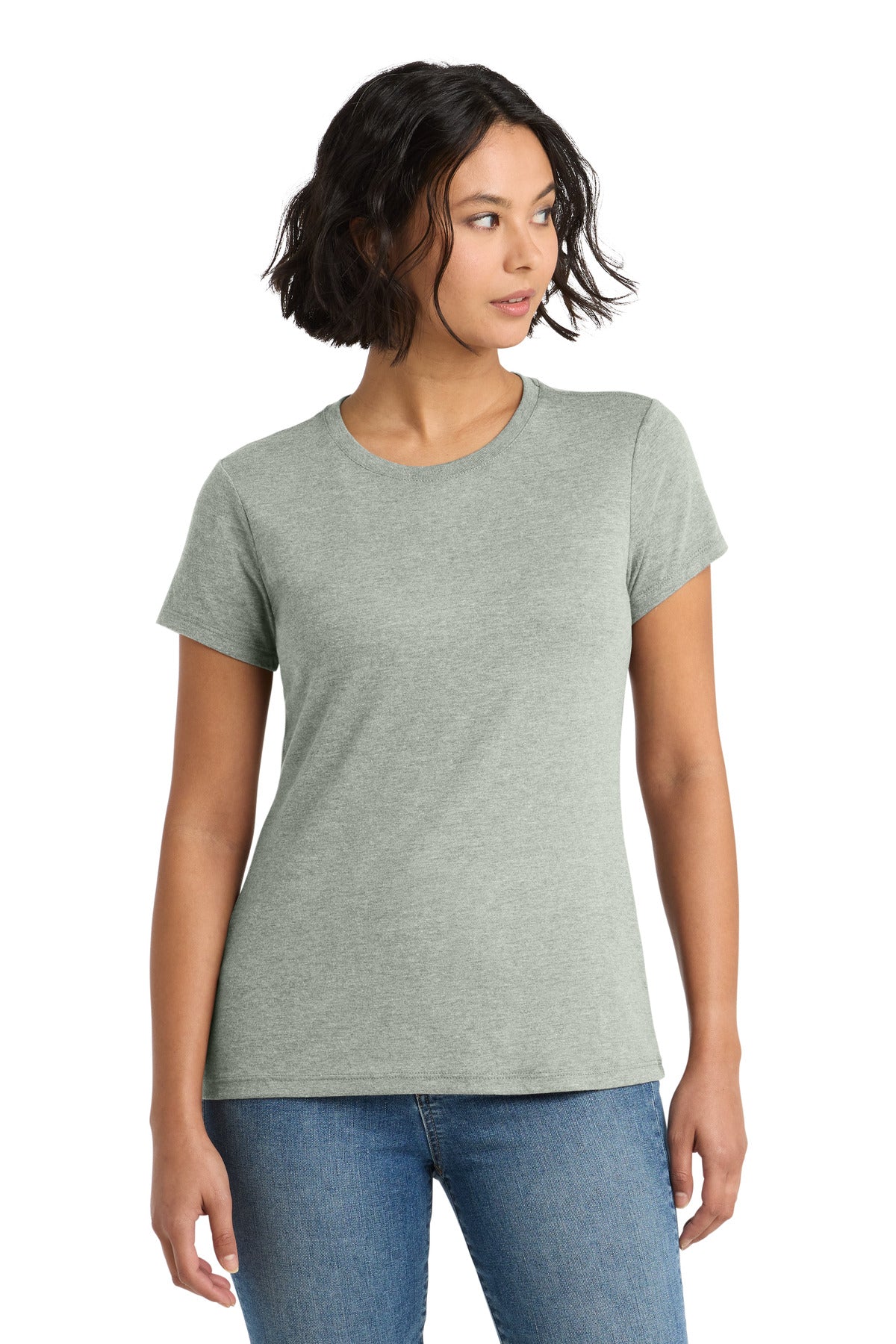 District Women's Perfect Tri Tee DM130L Heathered Grey