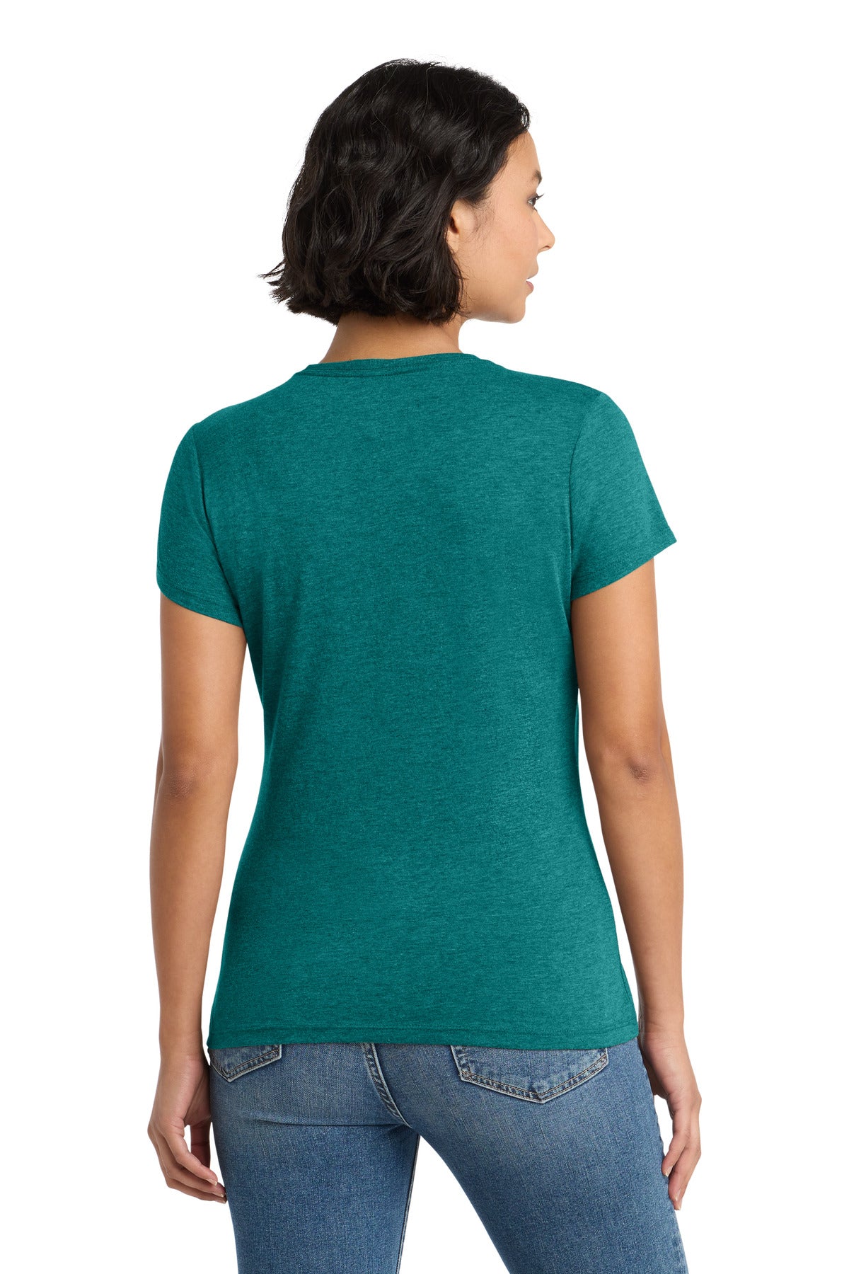 District Women's Perfect Tri Tee DM130L Heathered Teal