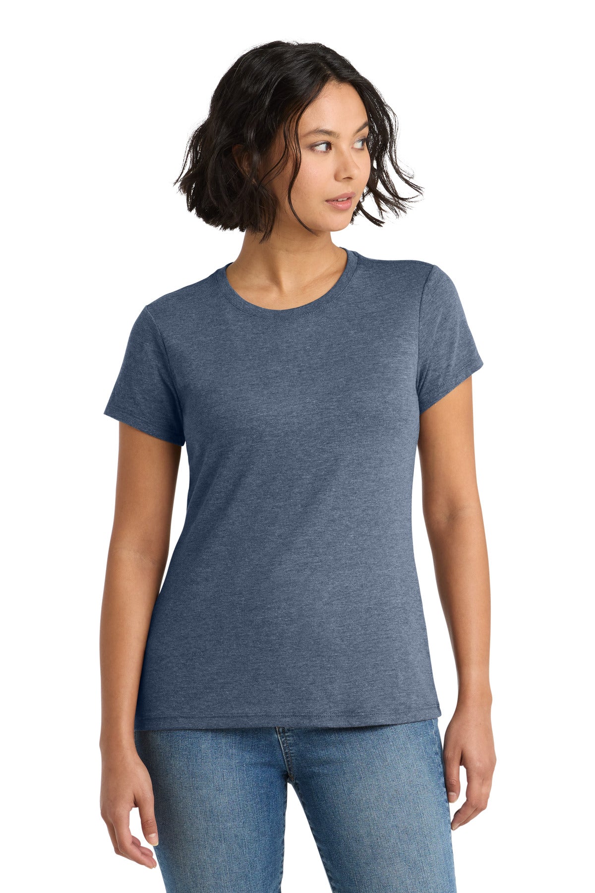 District Women's Perfect Tri Tee DM130L Navy Frost
