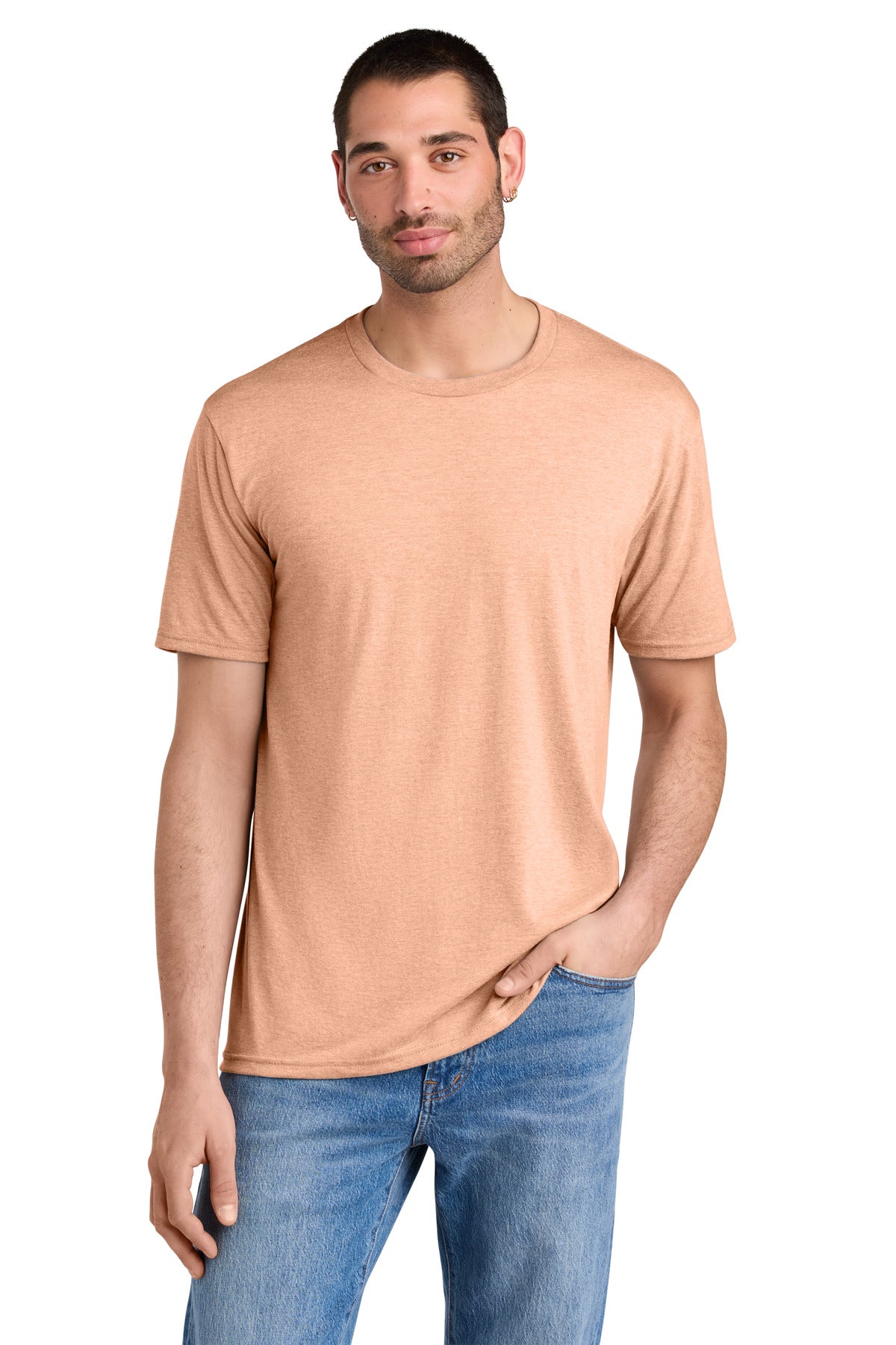 District Perfect TriTee DM130 Heathered Dusty Peach