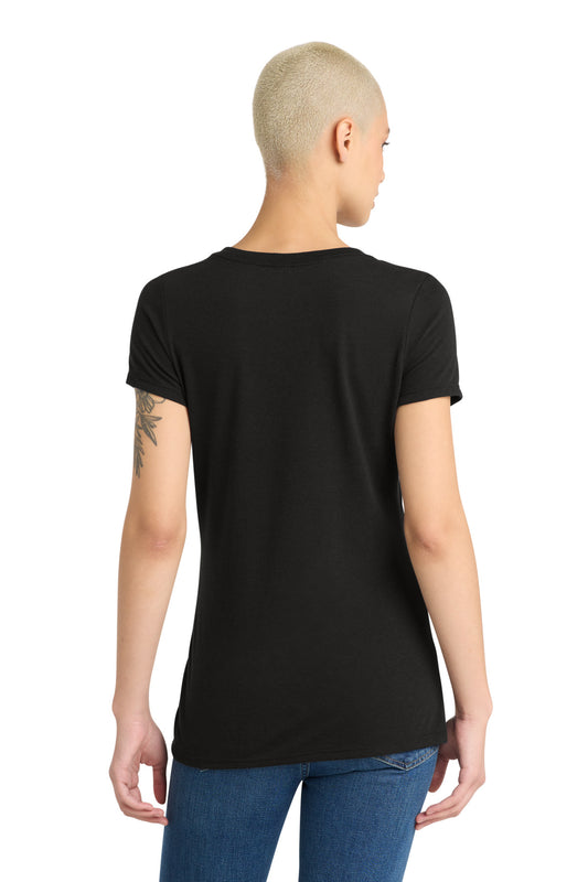 District Women's Perfect Tri V-Neck Tee DM1350L Black